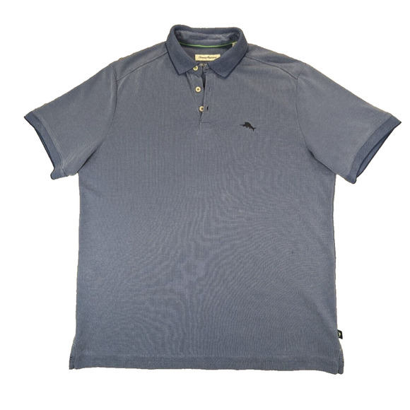 Tommy Bahama Island Zone Polo Shirt Medium Men's Blue Short Sleeve Modal Blend - Picture 1 of 9